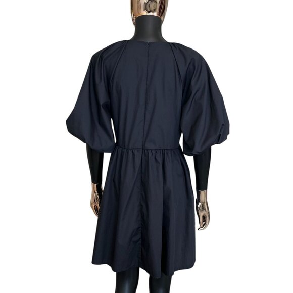 ASOS Black Puff Sleeve Babydoll Mini Dress Size 10 - Picture 4 of 10